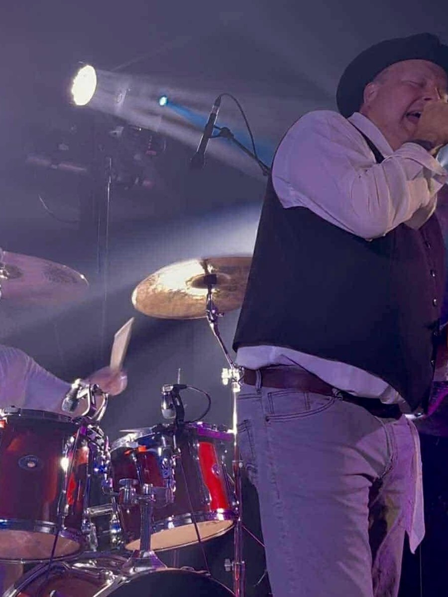 Mostly Hip drummer and singer on stage